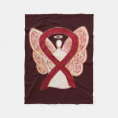 Burgund-Bewusstsein-Band-Engel-weiche Decken (Vorderseite)