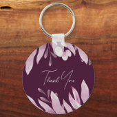 Burgund Big Blätter Hochzeit Danke Schlüsselanhänger (Rückseite)