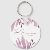 Burgund Big Blätter Hochzeit Danke Schlüsselanhänger (Vorderseite)