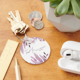 Burgund Big Blätter Hochzeit Danke Schlüsselanhänger