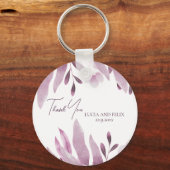 Burgund Big Blätter Hochzeit Danke Schlüsselanhänger (Vorderseite)