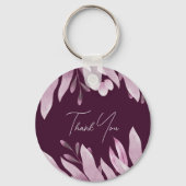 Burgund Big Blätter Hochzeit Danke Schlüsselanhänger (Rückseite)