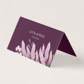 Burgund Big Blätter Hochzeit Platzkarten Visitenkarten (Rückseite)