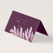 Burgund Big Blätter Hochzeit Platzkarten Visitenkarten (Vorderseite)