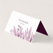 Burgund Big Blätter Hochzeit Platzkarten Visitenkarten (Rückseite)