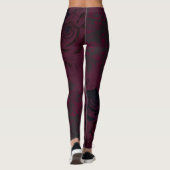 Burgund & Black Dark Garden Gothic Glam Leggings (Rückseite)