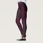 Burgund & Black Dark Garden Gothic Glam Leggings (Links)