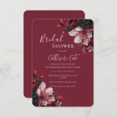 Burgund & Black Elegante Einladung (Vorne/Hinten)