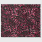 Burgund Black Zebra Print Imitats Glitzer Geschenkpapier (Flach)