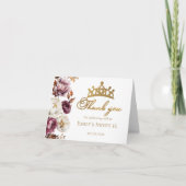 Burgund Bläserner Herbstbogen Süß 16 Dankeskarte (Vorderseite)