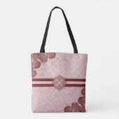 Burgund & blassem Rosa AI-Kunst  Tasche (Rückseite)