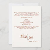 Burgund Blätter Elegante Hochzeit im Herbst Einladung (Rückseite)