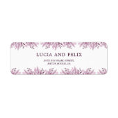 Burgund Blätter Hochzeit Rücksendeadresse (Vorne)