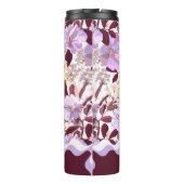 Burgund Blätter Lila Blumenmuster Personalisiert Thermosbecher (Rückseite)