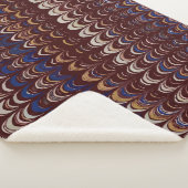 Burgund, Blau und Weiß-Wavy-Muster   Sherpadecke (3/4)