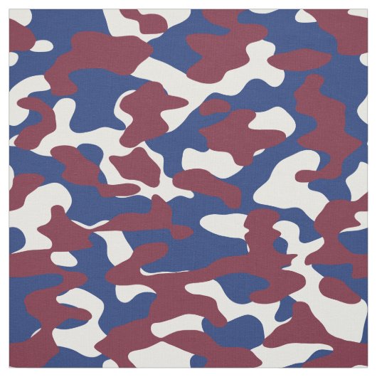Burgund, Blau und Weiße Camouflage Stoff (Muster)