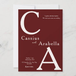 Burgund Bliss: Version 1 Einladung zum Hochzeitsfe