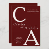 Burgund Bliss: Version 1 Einladung zum Hochzeitsfe (Vorne/Hinten)