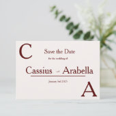 Burgund Bliss: Version 1 Save the Date (Stehend Vorderseite)