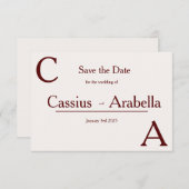 Burgund Bliss: Version 1 Save the Date (Vorne/Hinten)