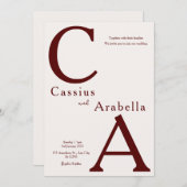 Burgund Bliss: Version 2 Einladung zum Hochzeitsfe (Vorne/Hinten)