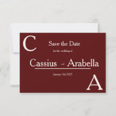 Burgund Bliss: Version 2 Save the Date (Vorderseite)