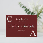 Burgund Bliss: Version 2 Save the Date (Stehend Vorderseite)