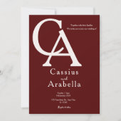 Burgund Bliss: Version 4 Einladung zur Hochzeit (Vorderseite)