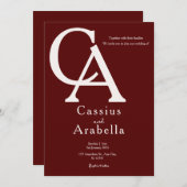 Burgund Bliss: Version 4 Einladung zur Hochzeit (Vorne/Hinten)