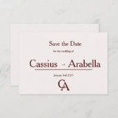 Burgund Bliss: Version 4 Save the Date (Vorne/Hinten)