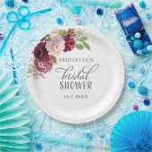 Burgund Bloom Floral Brautparty Teller (Party)