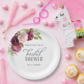 Burgund Bloom Floral Brautparty Teller (Party)