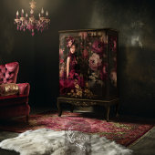 Burgund Blooms, Dunkle Moody, Peony Floral Seidenpapier