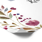 Burgund Bloral Begrüßung des Lebens Foto Poster (Ecke)