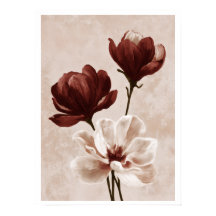 Burgund Blossom | Malerische Florale Kunstposter