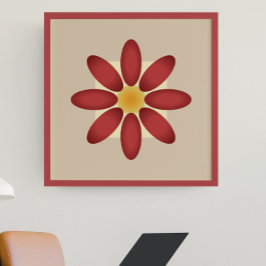 Burgund Blossom: Symmetrisches Petal Poster