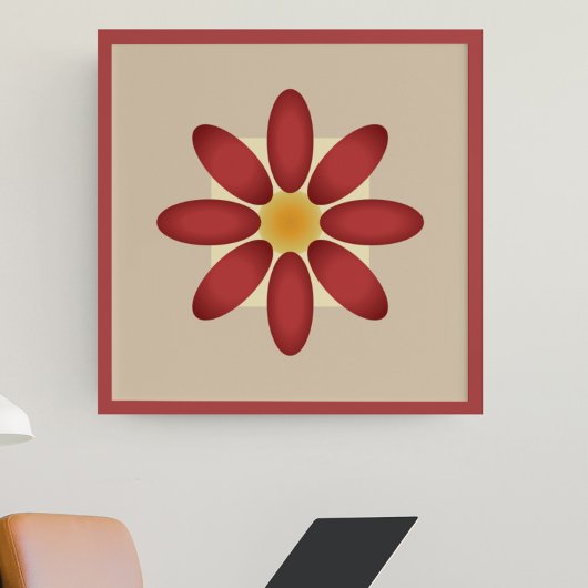 Burgund Blossom: Symmetrisches Petal Poster