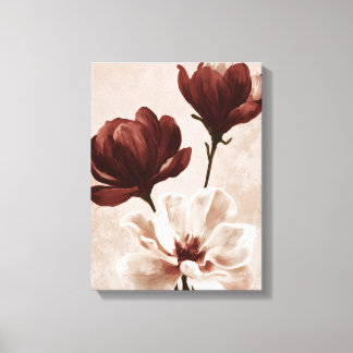 Burgund Blossom | Tiefrote botanische Blumenleinwa Leinwanddruck