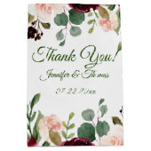 Burgund/Blue English Garden Blume Hochzeit Mittlere Geschenktüte (Vorderseite)