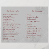 Burgund-Blüh-Hochzeitsprogramm (Rückseite)