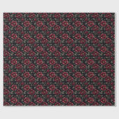 Burgund-Blume auf schwarz Geschenkpapier (Flach)