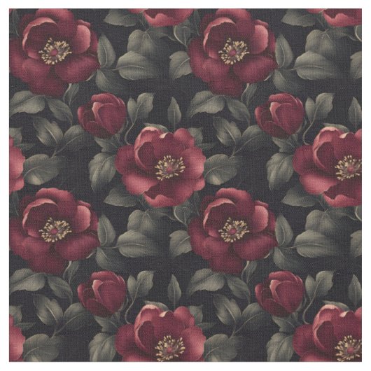Burgund-Blume auf schwarz Stoff (Nahaufnahme)