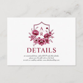 Burgund-Blume, Blumenzwiebelzettel, Einzelheiten z Begleitkarte