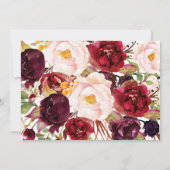 Burgund Blume Braun Dusche Einladung (Rückseite)