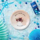 Burgund Blume Brautparty Hochzeit Empfang Pappteller (Party)