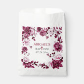 Burgund Blume Chinoiserie Blumenmädchen Taufe Geschenktütchen (Vorderseite)