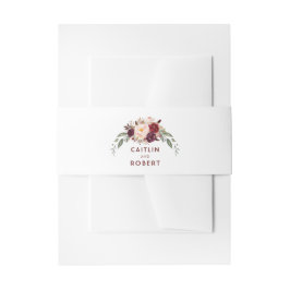 Burgund Blume Elegant Einladungsbanderole