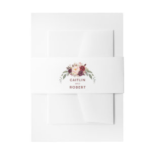 Burgund Blume Elegant Einladungsbanderole