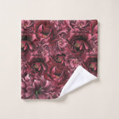Burgund Blume Elegante Badhandtuch Set (Waschlappen)