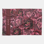 Burgund Blume Elegante Geschirrtuch (Horizontal)